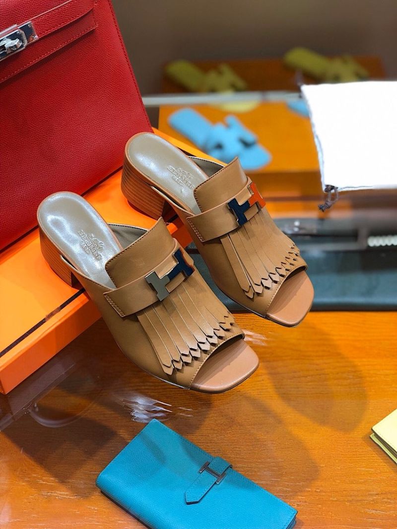 Hermes Alma Sandal 2.2'' Heel H201094 Brown