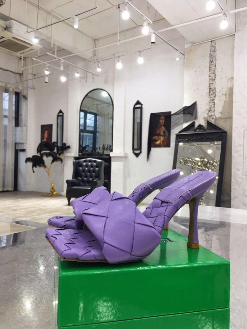 Bottega Veneta BV Lido Sandals Heel 608854 Purple