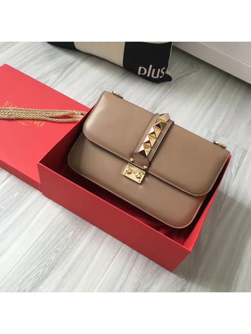 Valentino Garavani Chain Cross Body Bag Beige