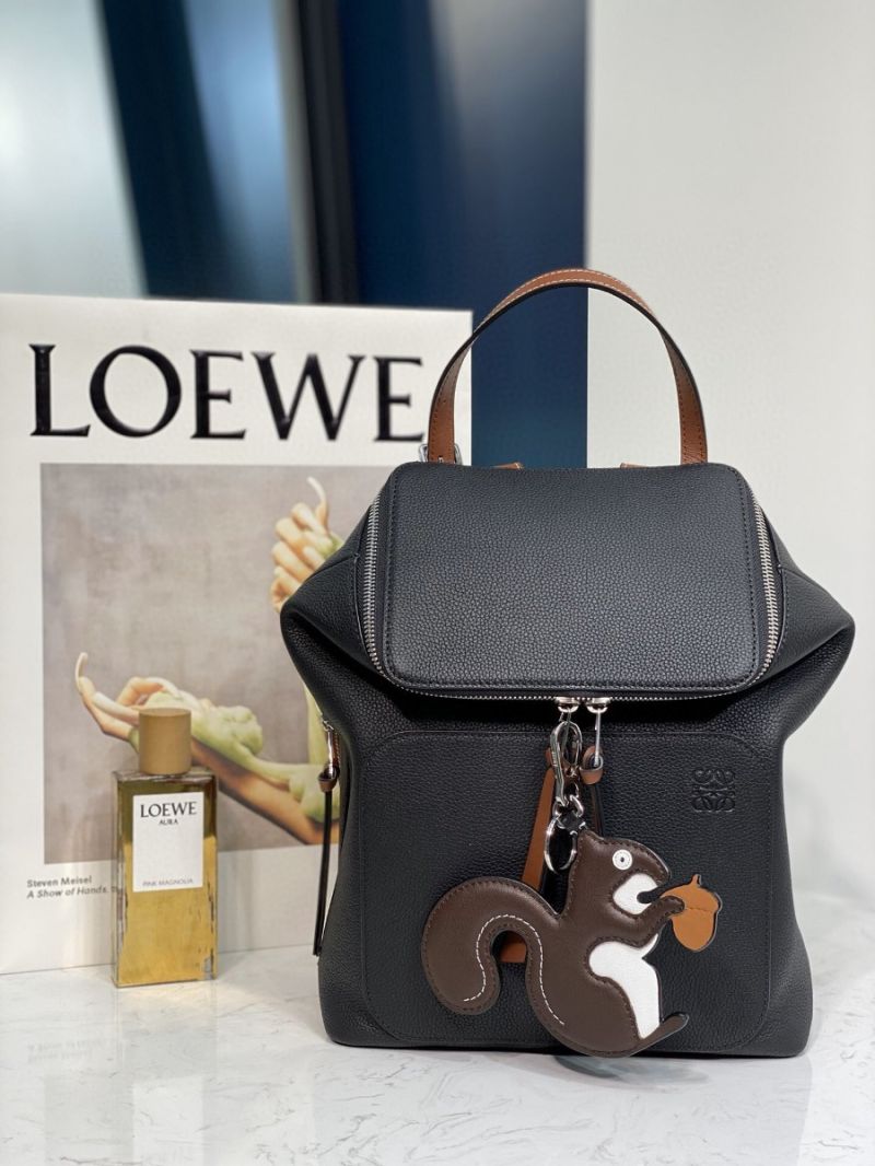 Loewe Goya Small Backpack 66019 Black/Pecan