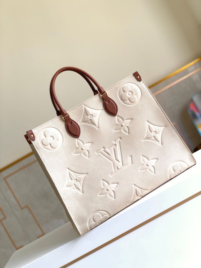 Louis Vuitton LV ONTHEGO GM in Monogram Empreinte M44925 Creme Cameo