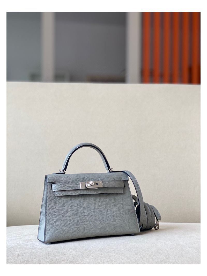 Hermès Epsom Leather Mini Kelly Sellier II 20 in 4Z Gris Moutte