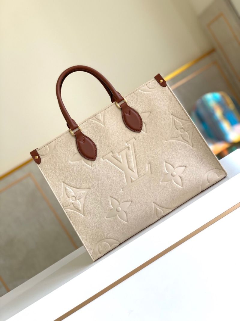 Louis Vuitton LV ONTHEGO MM in Monogram Empreinte M56080 Creme Cameo