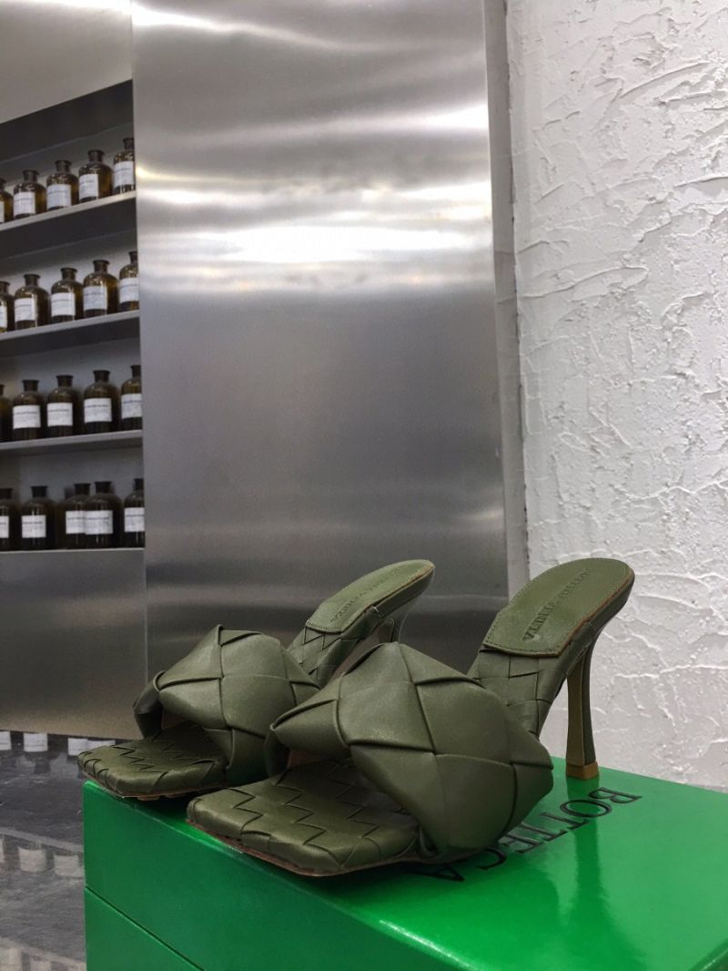 Bottega Veneta BV Lido Sandals Heel 608854 Khaki