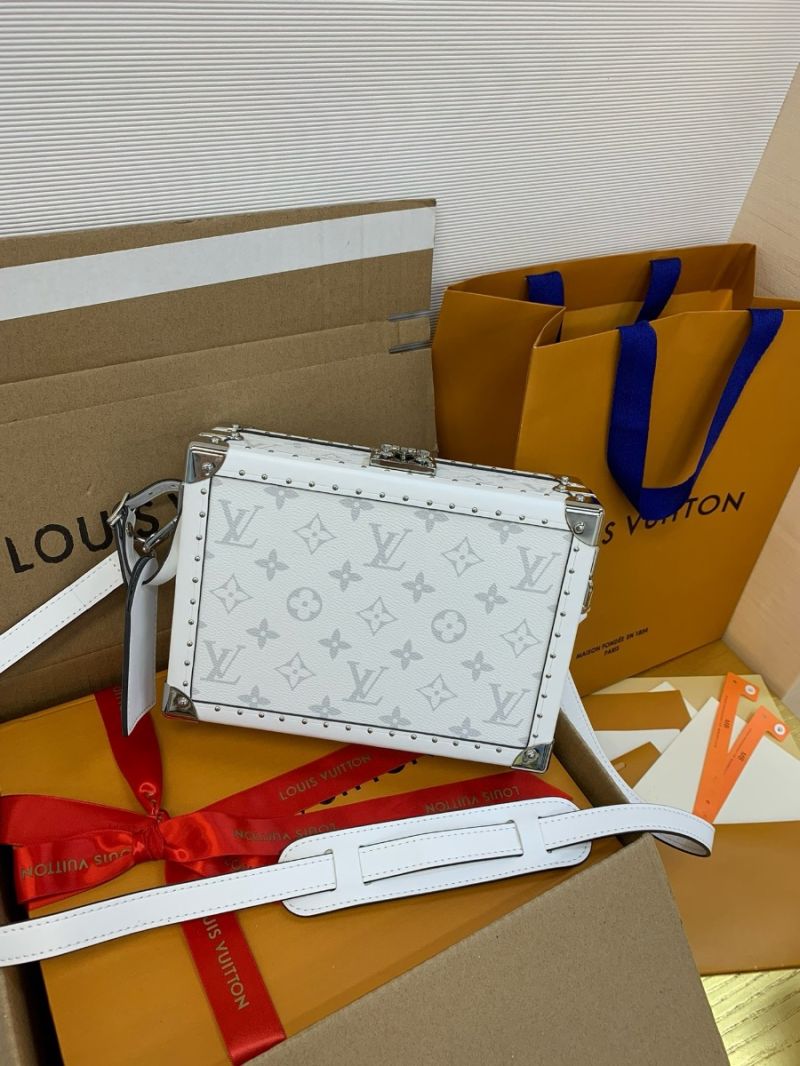 Louis Vuitton LV Clutch Box Hardsided Taigarama M11058 White