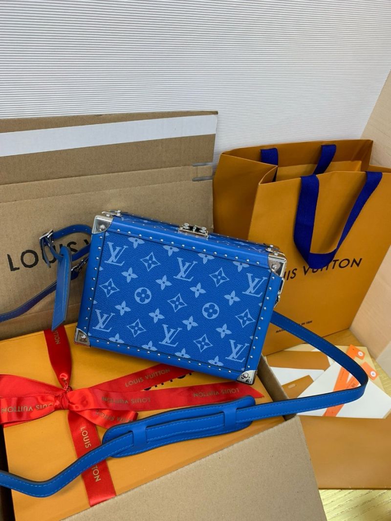 Louis Vuitton LV Clutch Box Hardsided Taigarama M11058 Blue