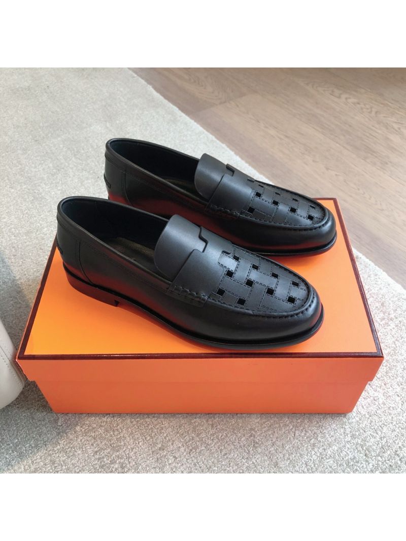 Hermes Kennedy Loafer in supple calfskin with "H" cut-out H241105Z Black