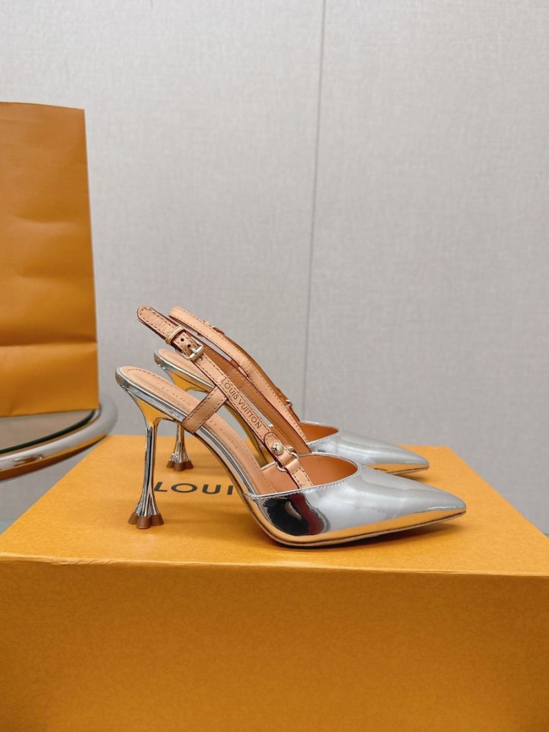 Louis Vuitton LV Blossom Slingback Pump 1ACUPY Metallic calf leather silver