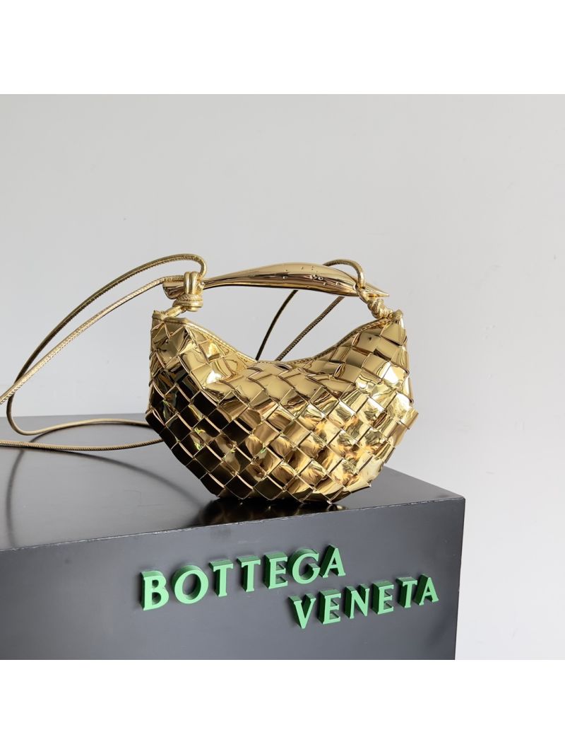 Bottega Veneta BV Mini Sardine in Mirror Laminated Lambskin 744267 Gold