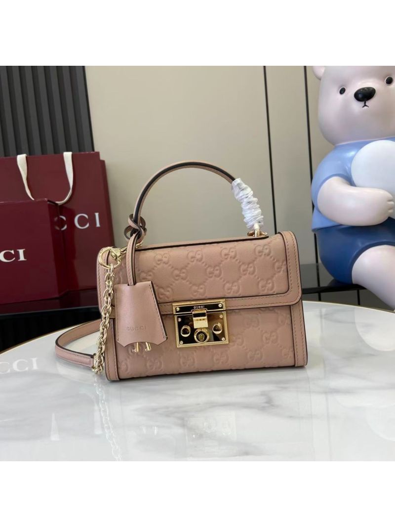 Gucci Padlock small top handle bag 848884 beige pink