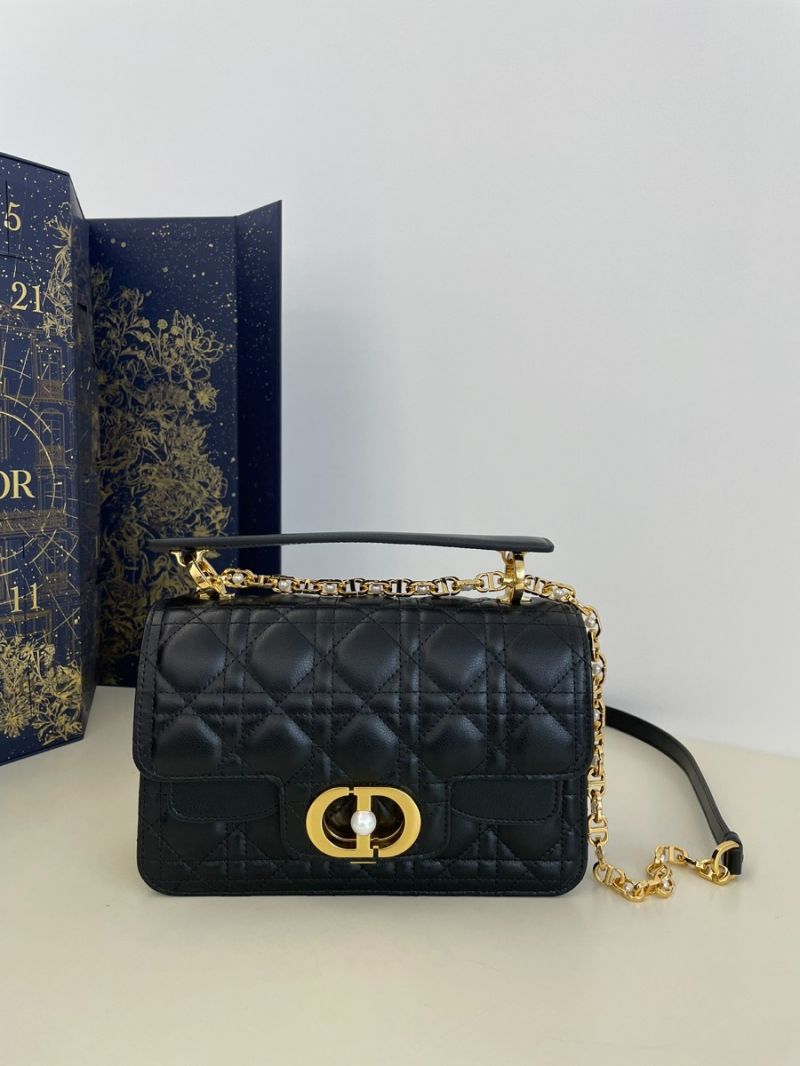 Dior Small Jolie Top Handle Bag Black Cannage Calfskin M9271U