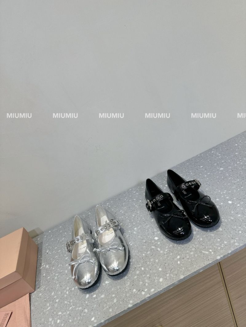 Miu Miu Metallic Leather ballerinas 5F210E