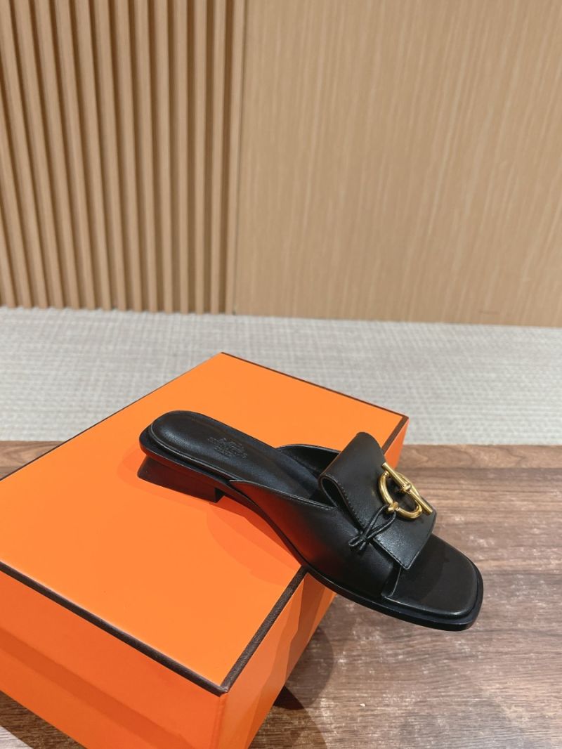 Hermes Ilot Sandal Calfskin with Glenan buckle H241142Z Black