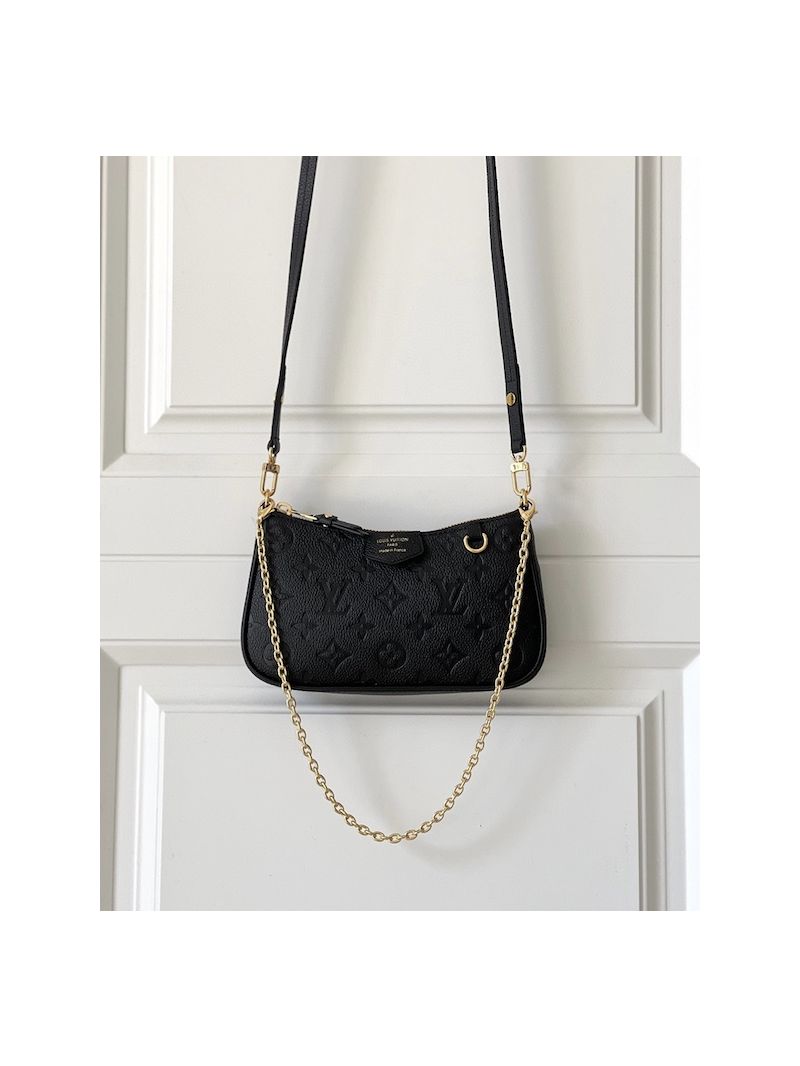 Louis Vuitton LV Easy Pouch On Strap in Monogram Empreinte leather M81066 Black