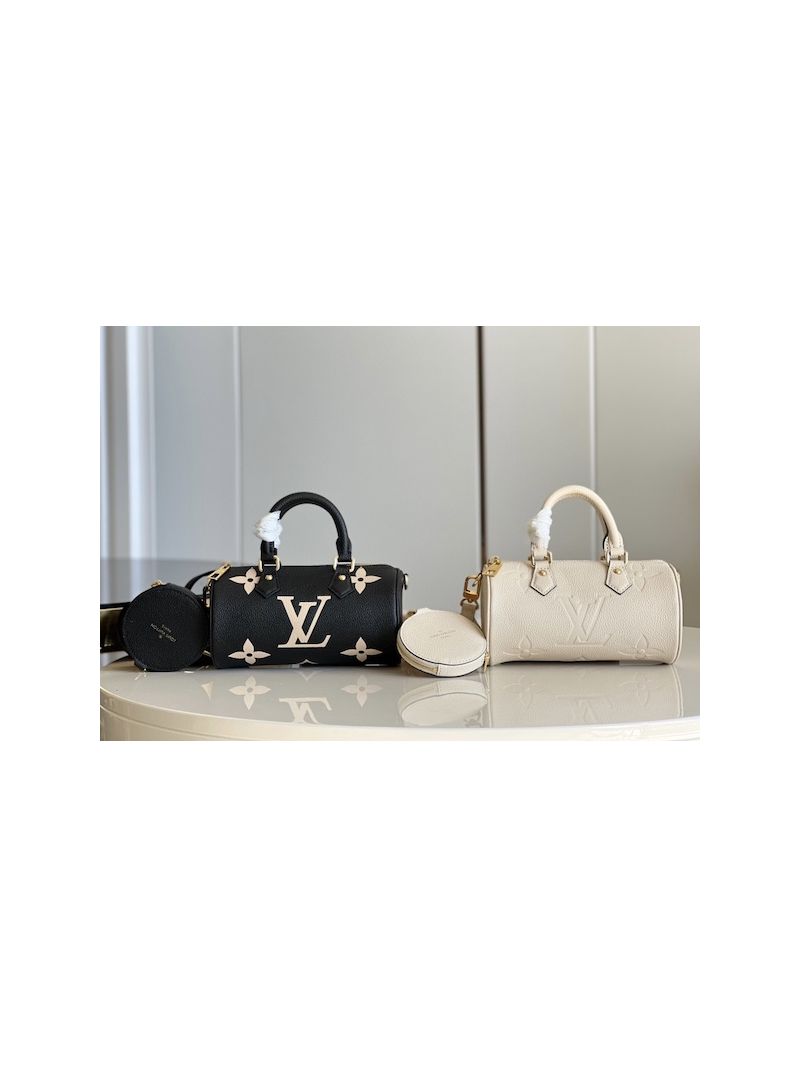 Louis Vuitton LV Papillon BB Bicolor Monogram Empreinte leather M45980 Black Beige
