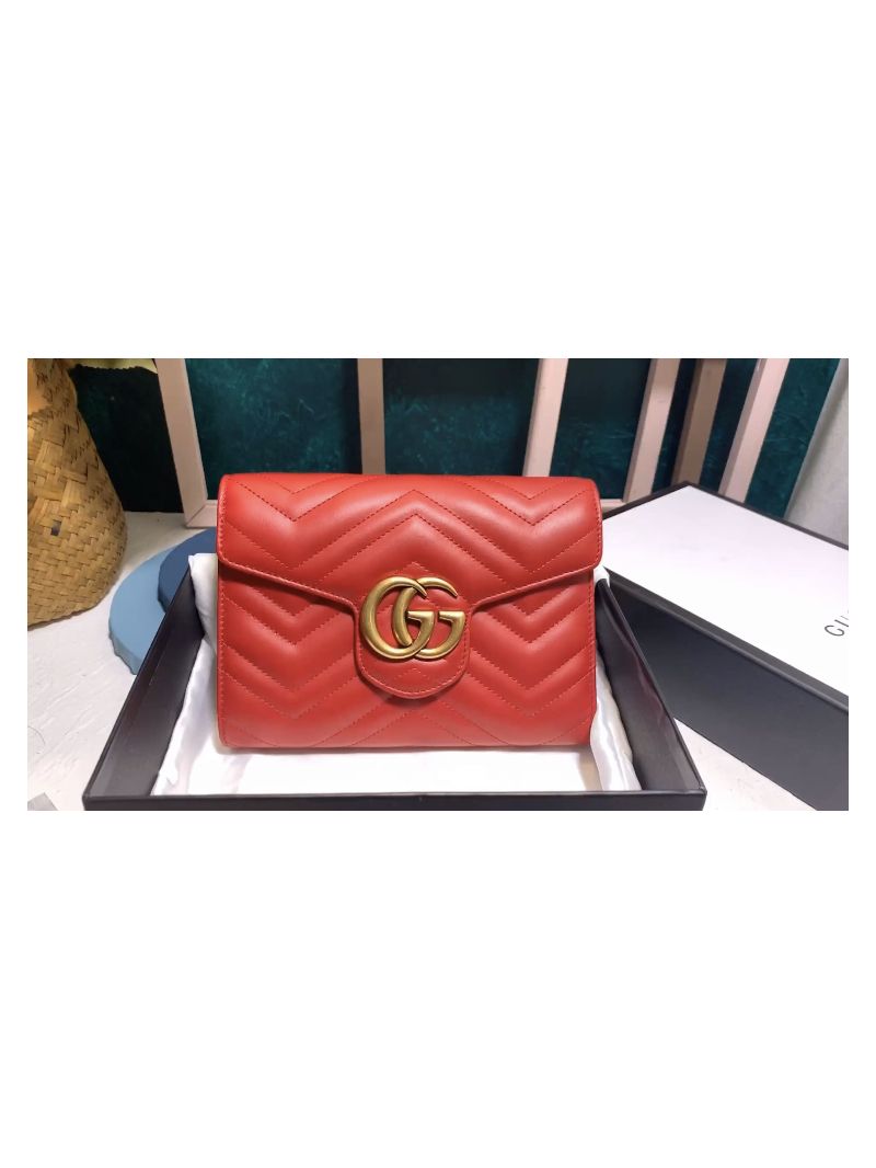 Gucci GG Marmont matelassé mini bag 474575 Red