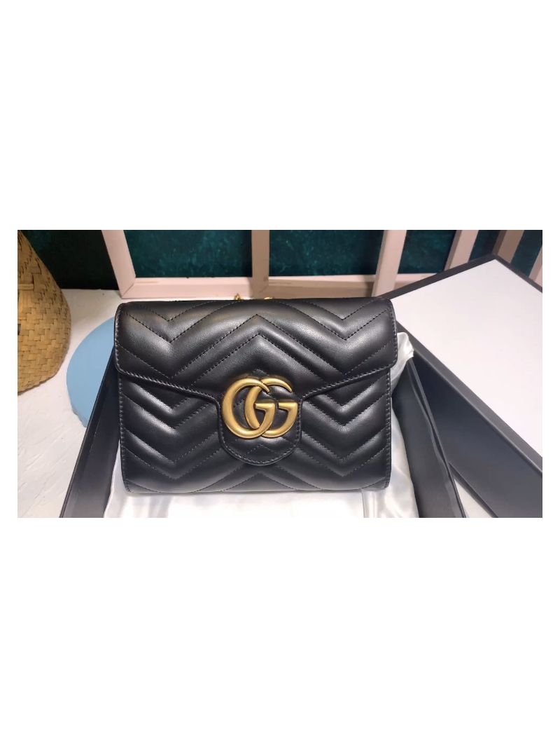 Gucci GG Marmont matelassé mini bag  474575 Black