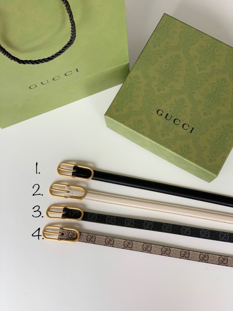 Gucci Jackie Thin Leather Belt 649492