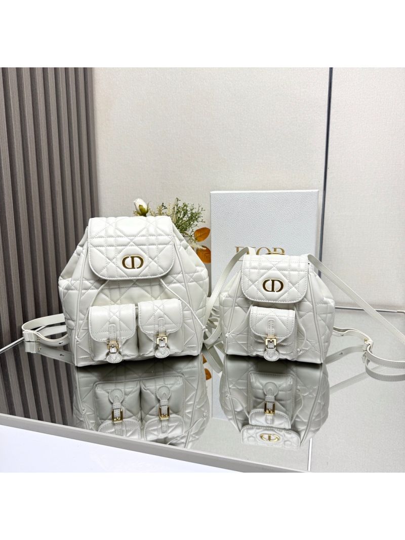 Dior Medium Dior Caro Backpack Macrocannage Lambskin M6301 Latte