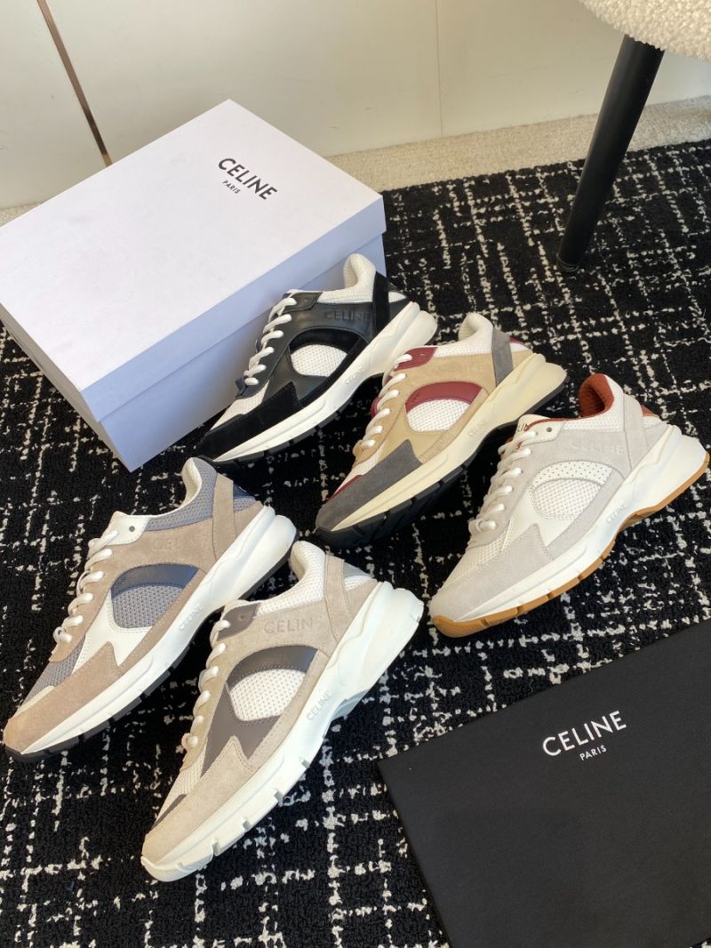 Celine Runner CR-03 Low Lace-up Sneaker In Suede Calfskin, Mesh And Calfskin 360004605 T04