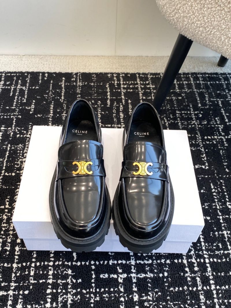 Celine Margaret Loafer With Triomphe In Polished Bull 344893604 Black