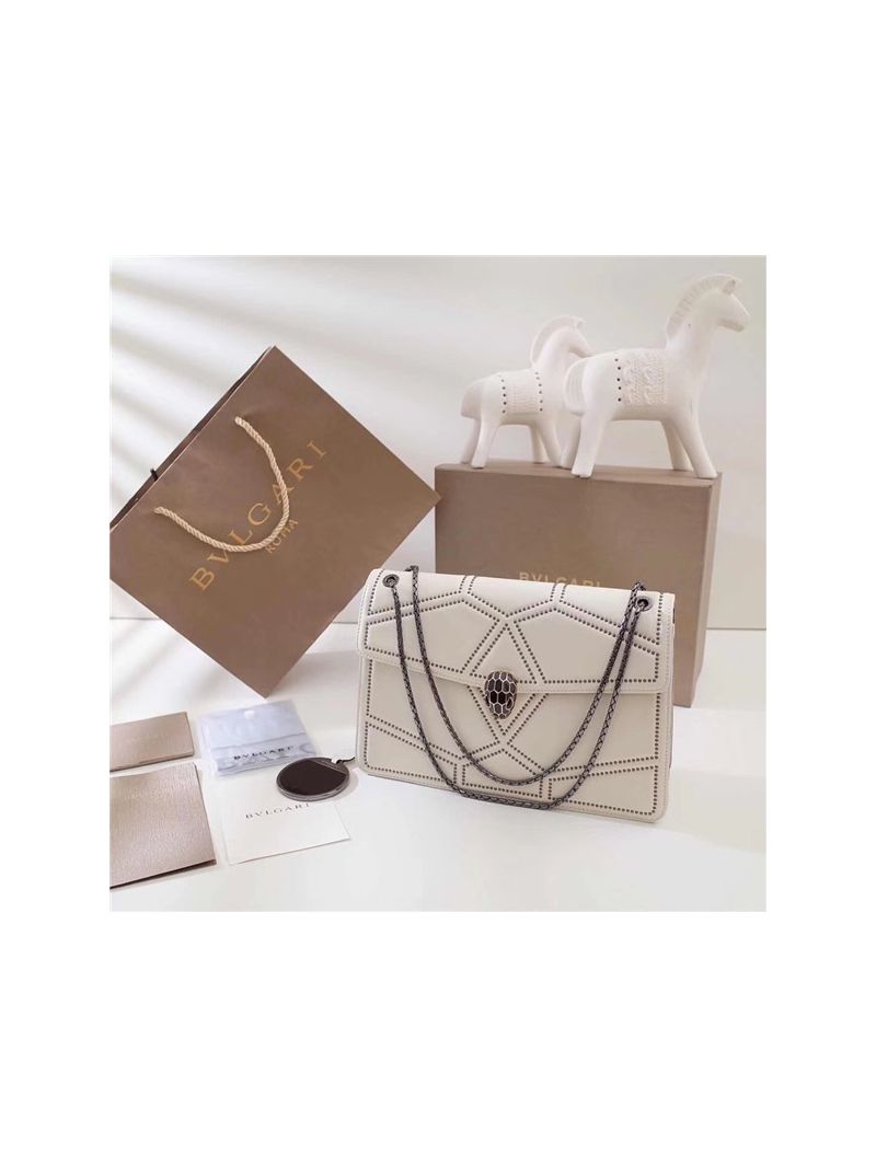 BVLGARI 'Serpenti Forever' Flap cover bag 284173 white 