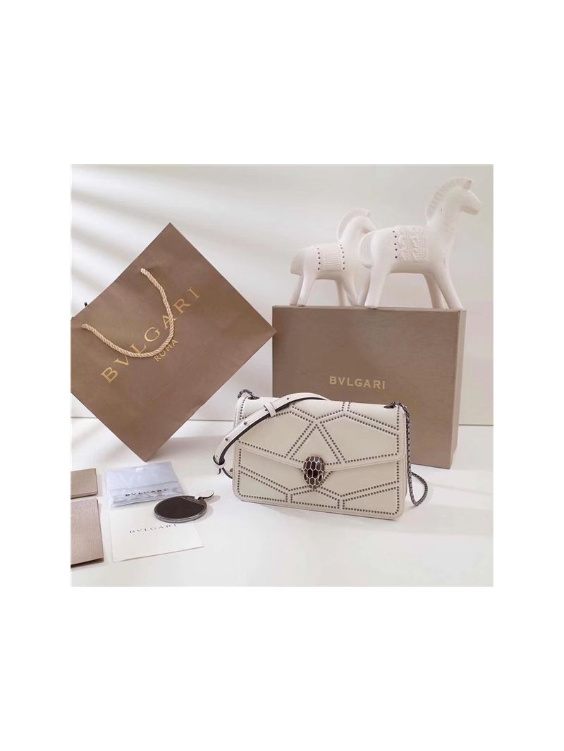 BVLGARI 'Serpenti Forever' Flap cover bag 284446 white