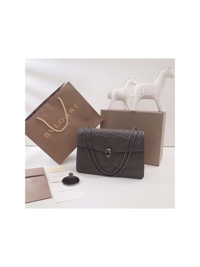 BVLGARI 'Serpenti Forever' Flap cover bag 284173 grey 
