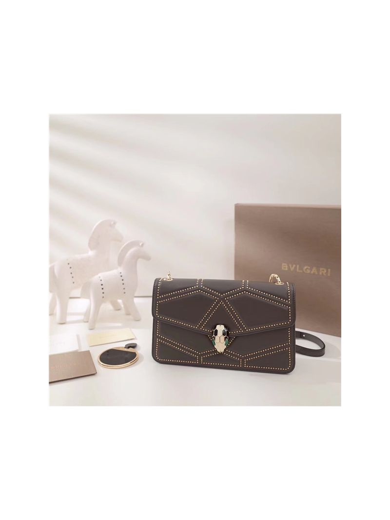 BVLGARI 'Serpenti Forever' Flap cover bag 284446 grey 