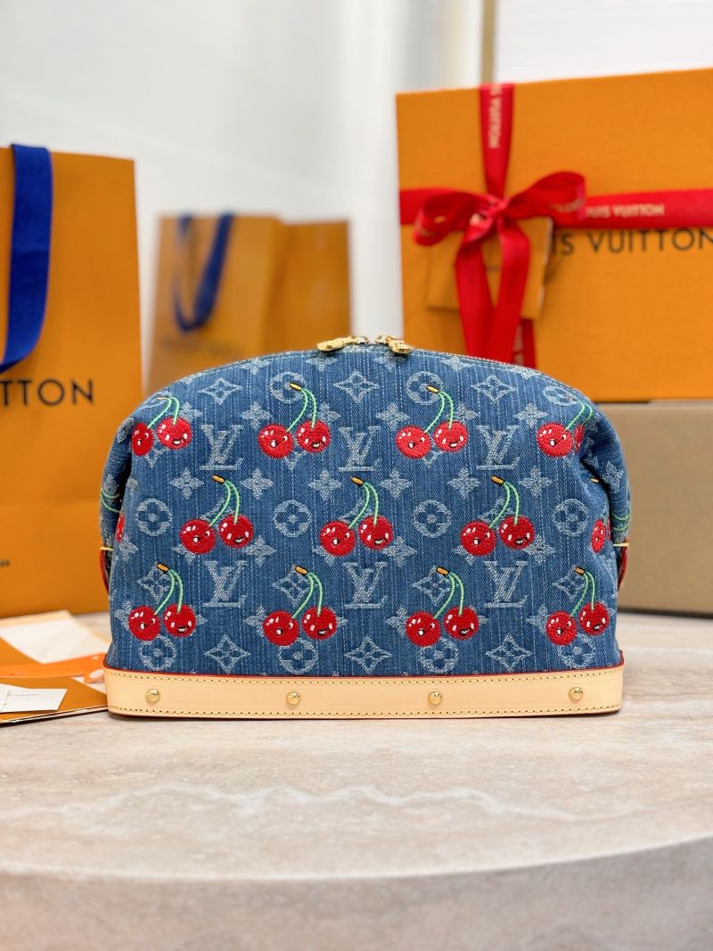 Louis Vuitton LV x TM Cosmetic Pouch GM M13893 Monogram denim cherry