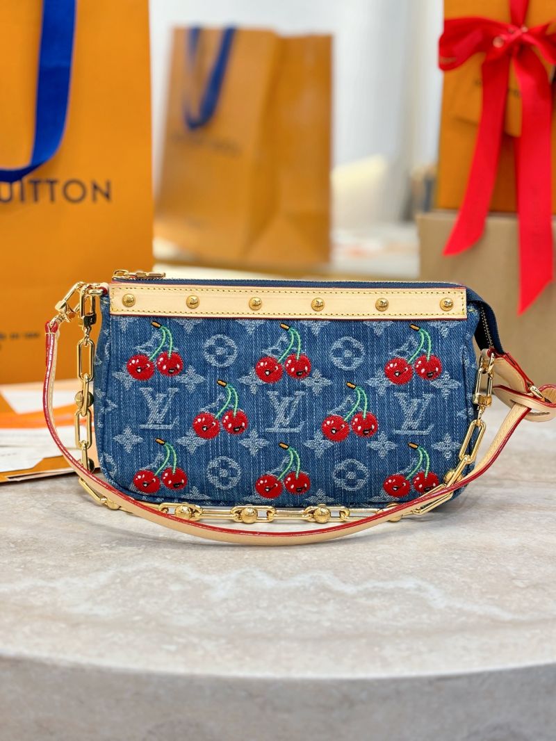 Louis Vuitton LV x TM Pochette Accessoires M13994 Monogram denim cherry