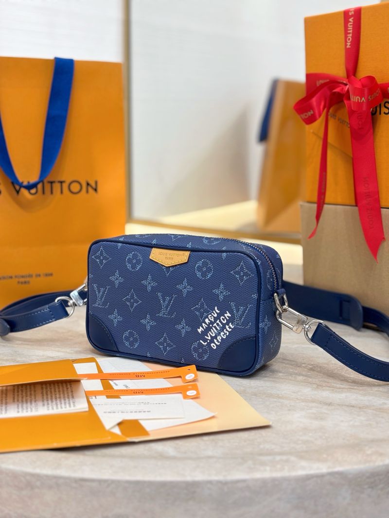 Louis Vuitton LV Trocadéro Wearable Wallet Monogram Heritage coated canvas M14684 Blue