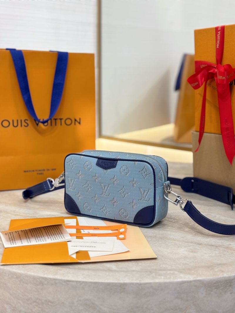 Louis Vuitton LV Trocadéro Wearable Wallet Monogram Heritage coated canvas M14684 Light Blue