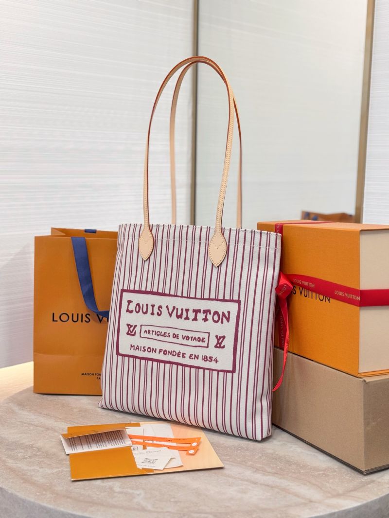 Louis Vuitton LV M15121 Carry It cotton-canvas beige plum