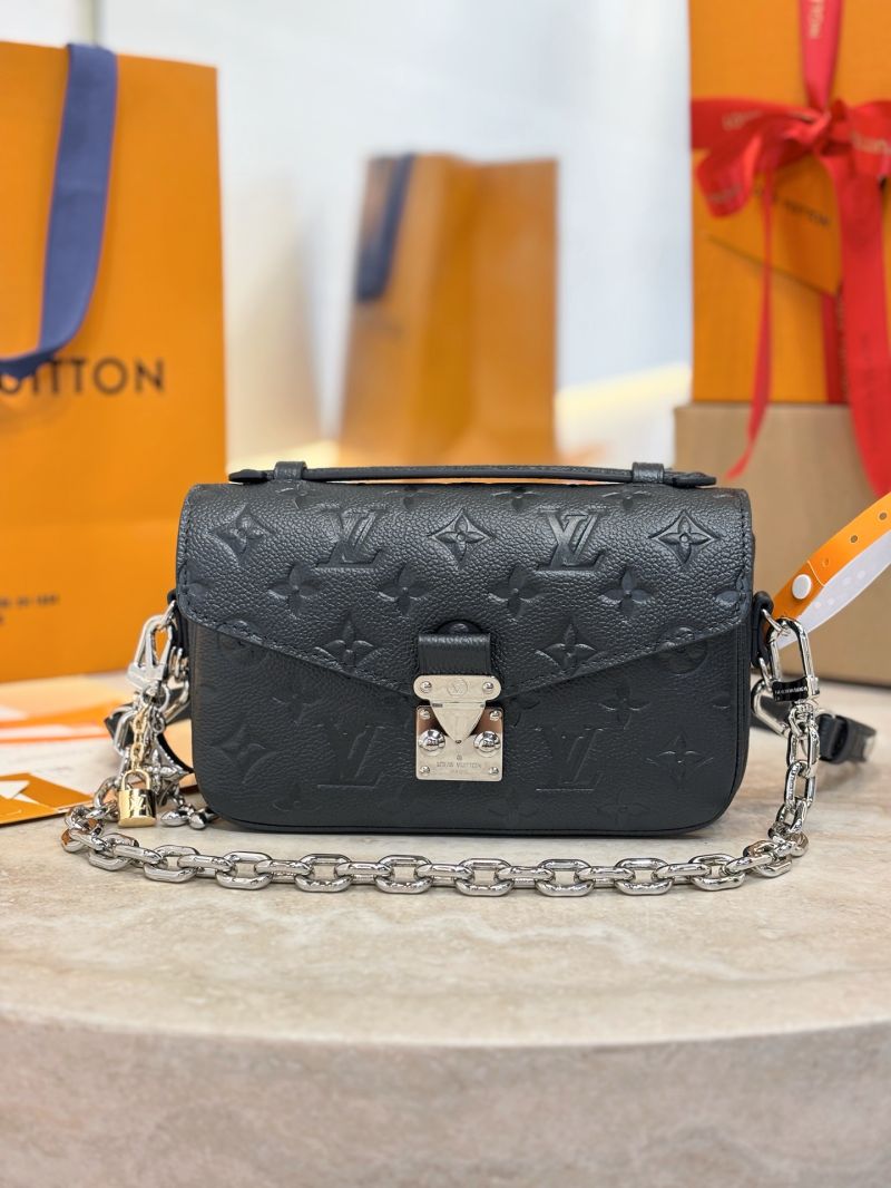 Louis Vuitton LV Pochette Metis East West Shimmery Ink Monogram Empreinte leather M26456