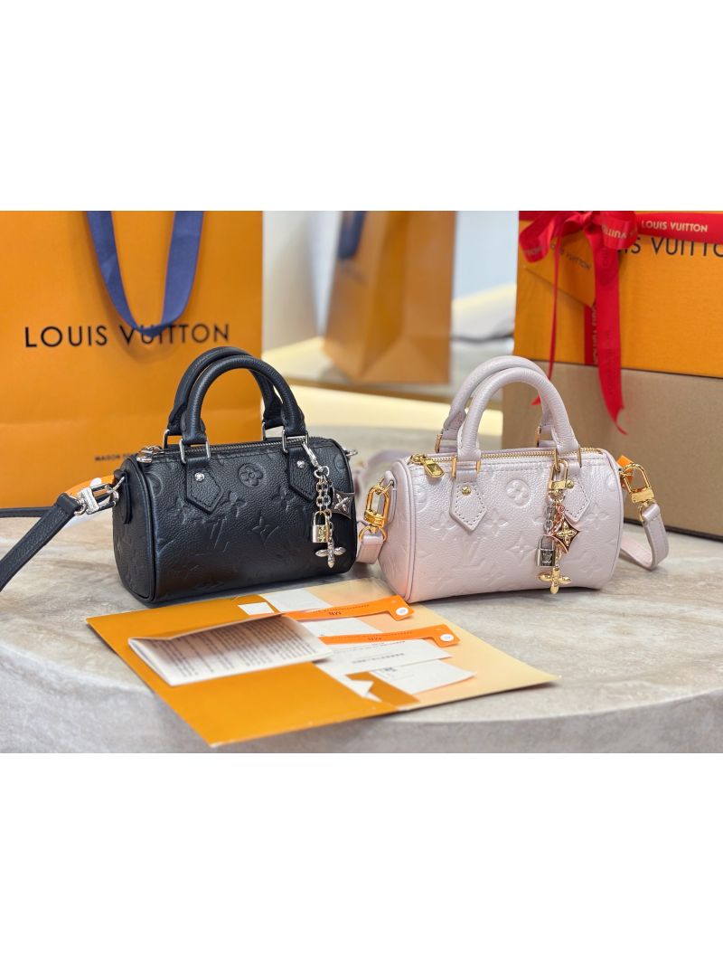 Louis Vuitton LV Nano Speedy Shimmery Ink Monogram Empreinte leather M26510