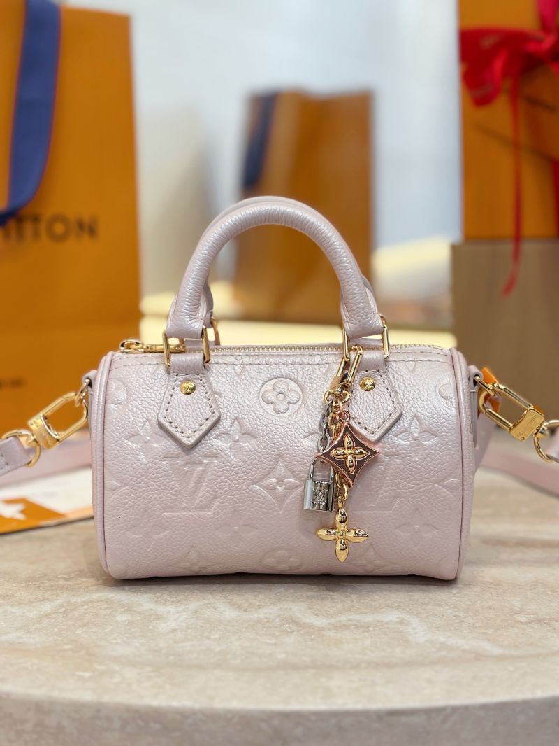 Louis Vuitton LV Nano Speedy Shimmery Snowy Pearl Monogram Empreinte leather M26510