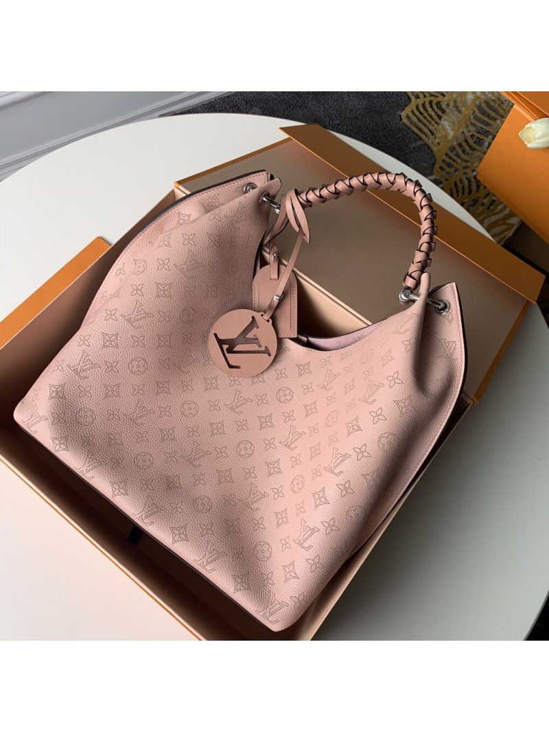 Louis Vuitton LV Carmel hobo bag Mahina calf leather M53188 Magnolia