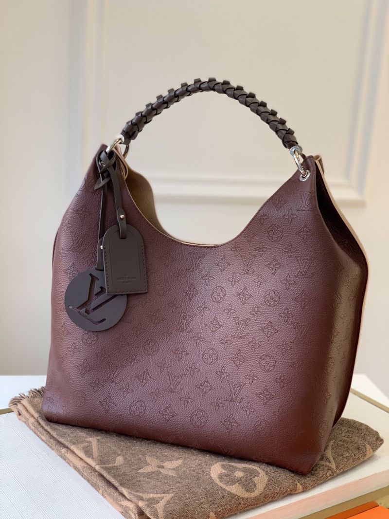 Louis Vuitton LV Carmel hobo bag Mahina calf leather M53188 bordeaux