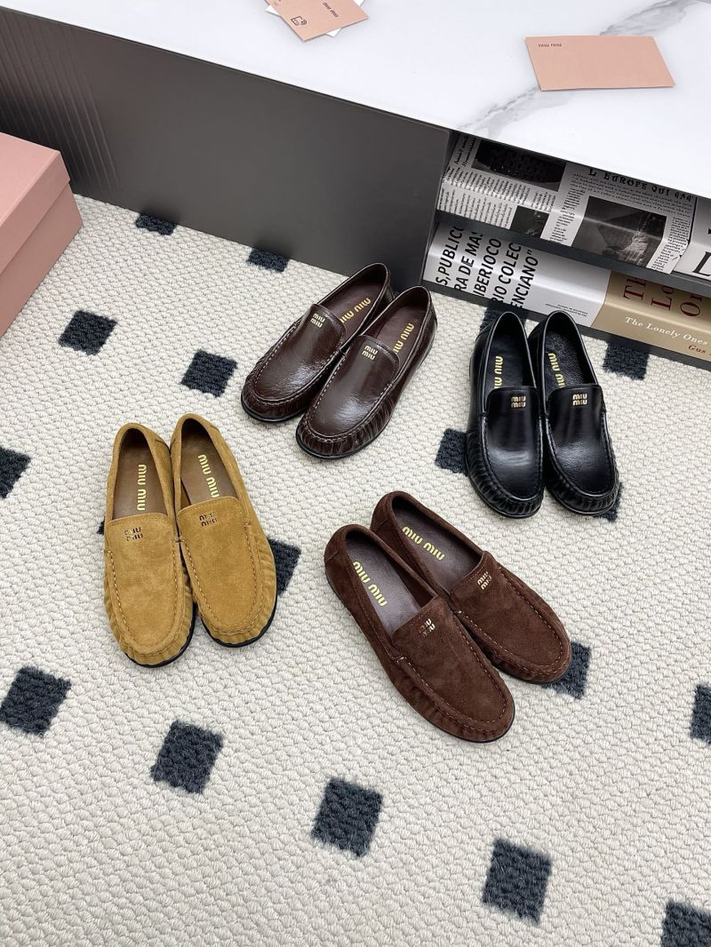 Miu Miu Suede Loafers 5D499E Gold