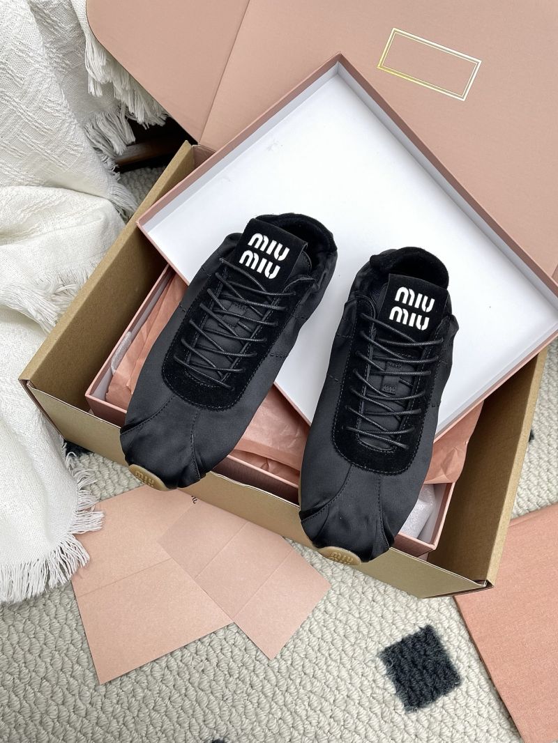 MIU MIU PLUME SATIN SNEAKERS 5E570E BLACK