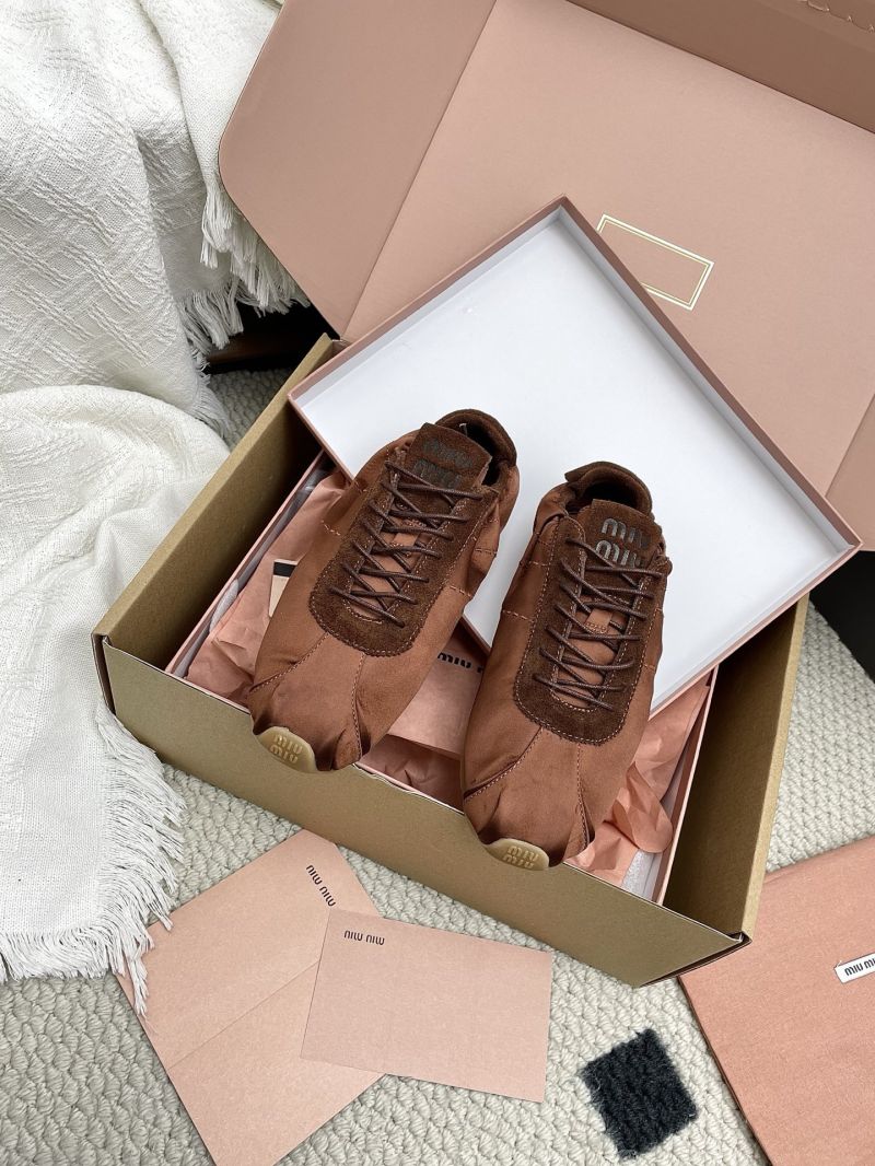 MIU MIU PLUME SATIN SNEAKERS 5E570E COCOA