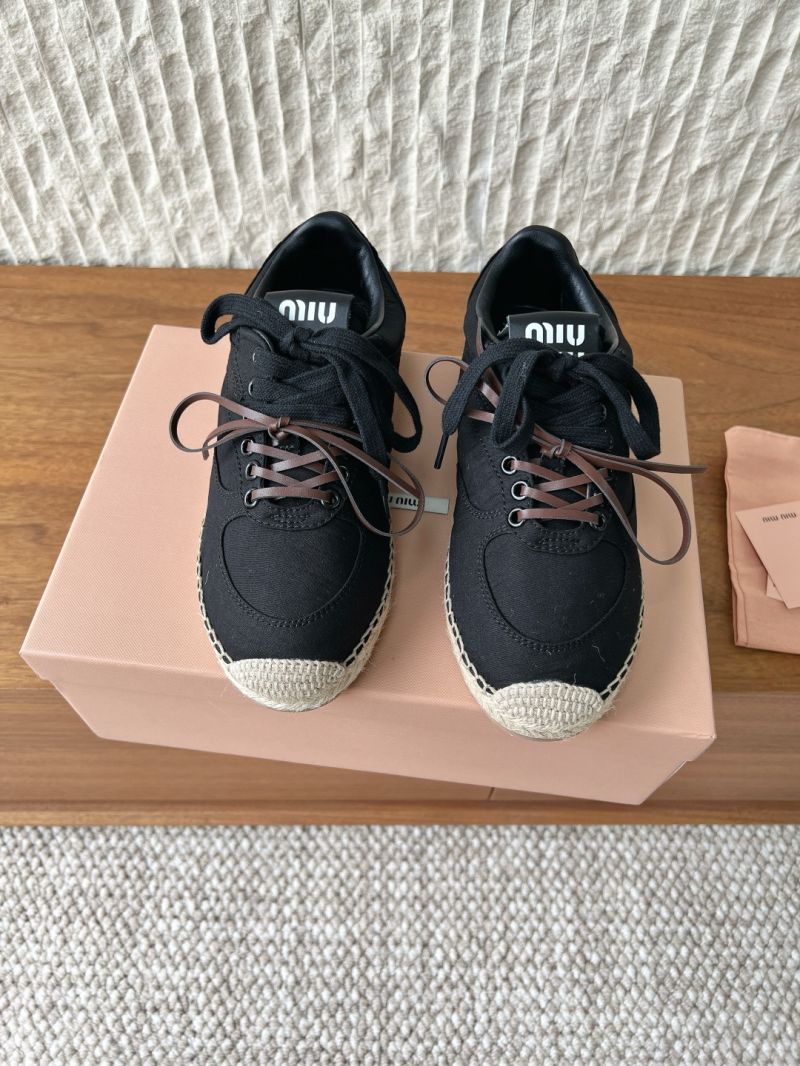 MIU MIU GYMNASIUM CANVAS SNEAKERS 5E668E BLACK