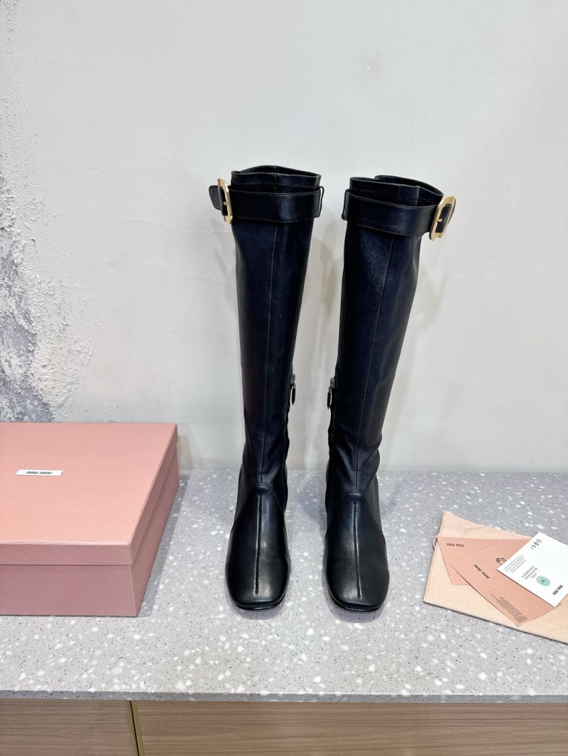 MIU MIU NAPPA LEATHER BOOTS WITH BUCKLE 5W548E