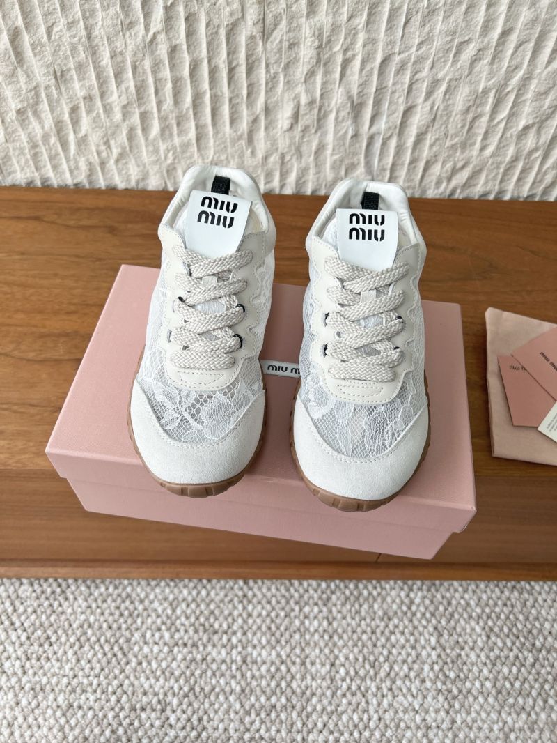 Miu Miu Tyre Lace Sneakers G509 White