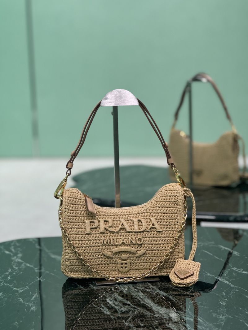 Prada Re-edition crochet mini-bag 1BC204 Raffia-effect yarn
