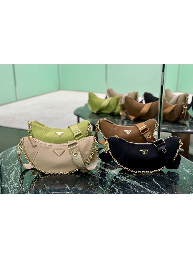 Prada Demi-lune Re-Nylon shoulder bag 1BH222 Black