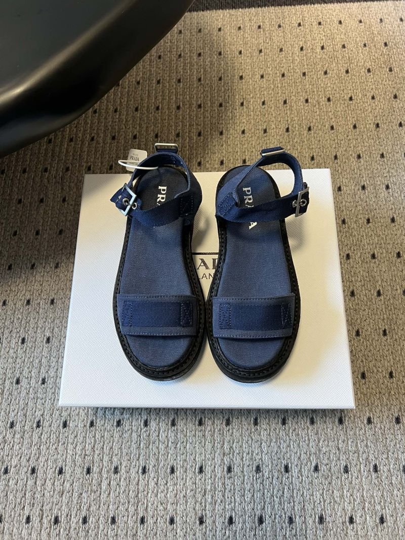 PRADA CANVAS SANDALS 1X466O CAMEL