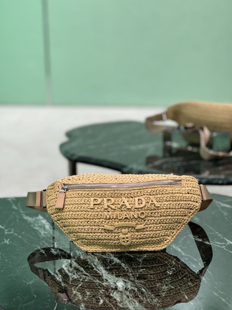 Prada Crochet belt bag 2VL042 Raffia-Effect Yarn – Natural