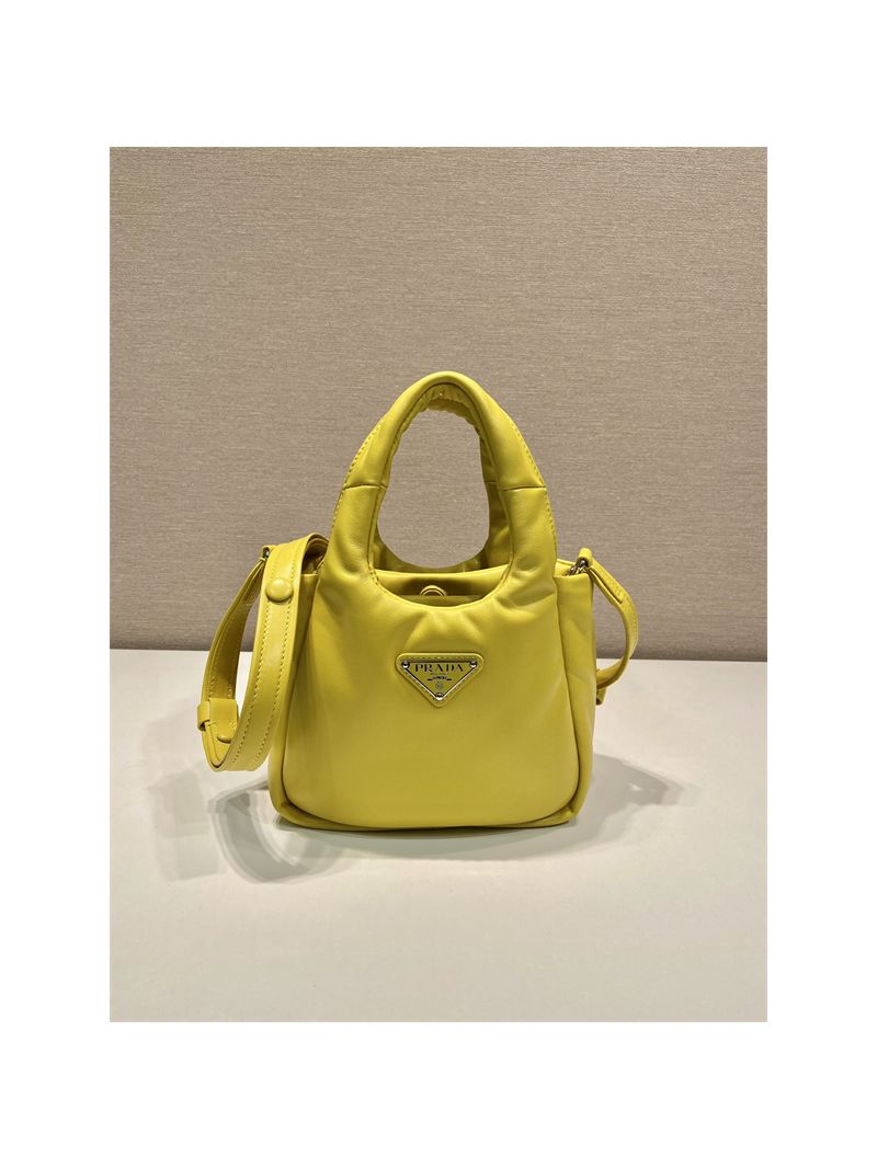 Prada Small padded Prada Soft yellow nappa-leather bag 1BA359